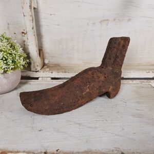 Antique Cast Iron Cobbler Anvil Shoe Mold - Rustic Shoe Form- Primitive Farmhous